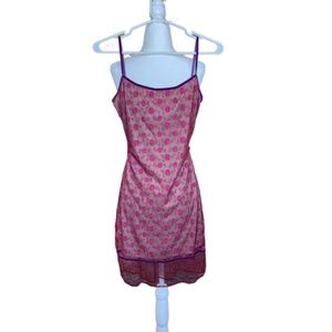 Vintage Laundry by Shelli Segal Embroidered Slip Dress, Size 2, Pink